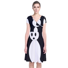 Ghost Short Sleeve Front Wrap Dress