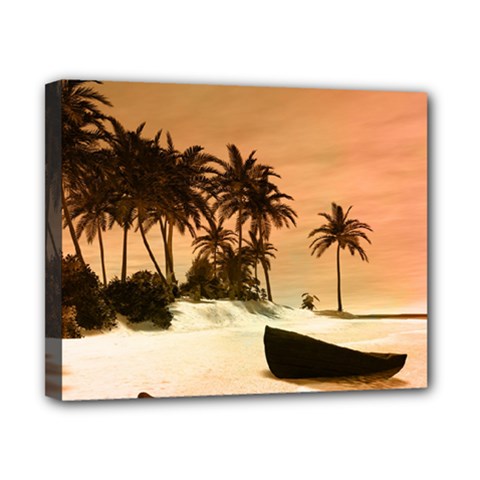 Wonderful Sunset Over The Beach, Tropcal Island Canvas 10  X 8  by FantasyWorld7