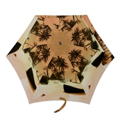 Wonderful Sunset Over The Beach, Tropcal Island Mini Folding Umbrellas