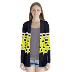 Yellow Abstraction Drape Collar Cardigan by Valentinaart