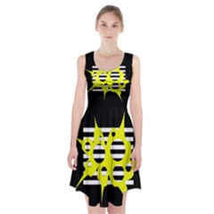 Yellow Abstraction Racerback Midi Dress