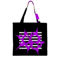 Purple Abstraction Zipper Grocery Tote Bag