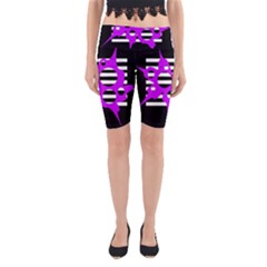 Purple Abstraction Yoga Cropped Leggings