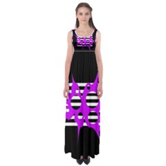 Purple Abstraction Empire Waist Maxi Dress