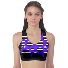 Blue Abstract Design Sports Bra by Valentinaart