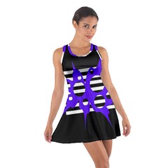 Blue Abstract Design Cotton Racerback Dress