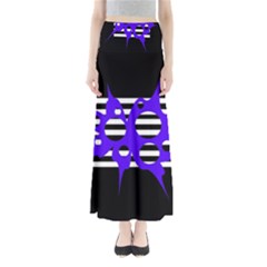 Blue Abstract Design Maxi Skirts