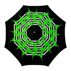 Green Abstract Design Golf Umbrellas