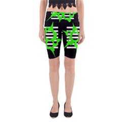 Green Abstract Design Yoga Cropped Leggings