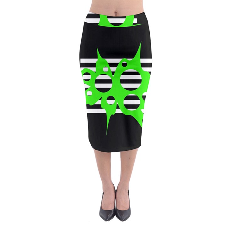 Green abstract design Midi Pencil Skirt