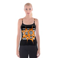 Orange Abstract Design Spaghetti Strap Top by Valentinaart