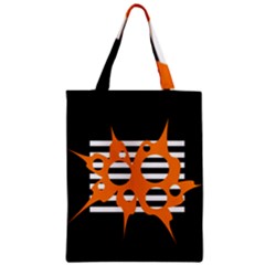 Orange Abstract Design Zipper Classic Tote Bag