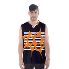 Orange Abstract Design Men s Basketball Tank Top by Valentinaart