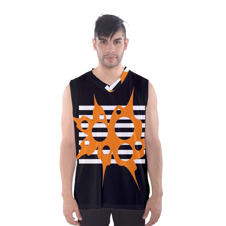 Orange abstract design Men s Basketball Tank Top