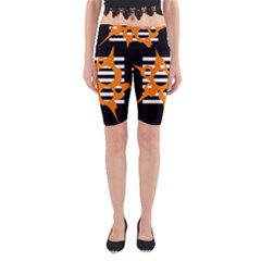 Orange Abstract Design Yoga Cropped Leggings