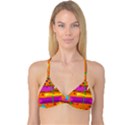 Orange abstraction Reversible Tri Bikini Top View3