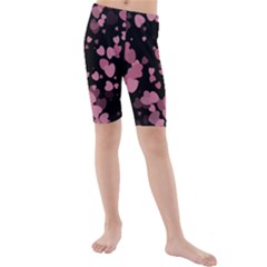 Pink Love Kid s Mid Length Swim Shorts by TRENDYcouture