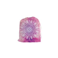 Pink Watercolour Mandala Drawstring Pouches (xs) 