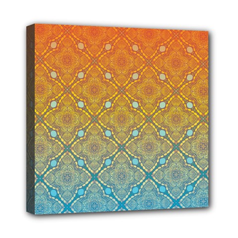 Ombre Fire And Water Pattern Mini Canvas 8  X 8  by TanyaDraws