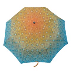 Ombre Fire And Water Pattern Folding Umbrellas by TanyaDraws