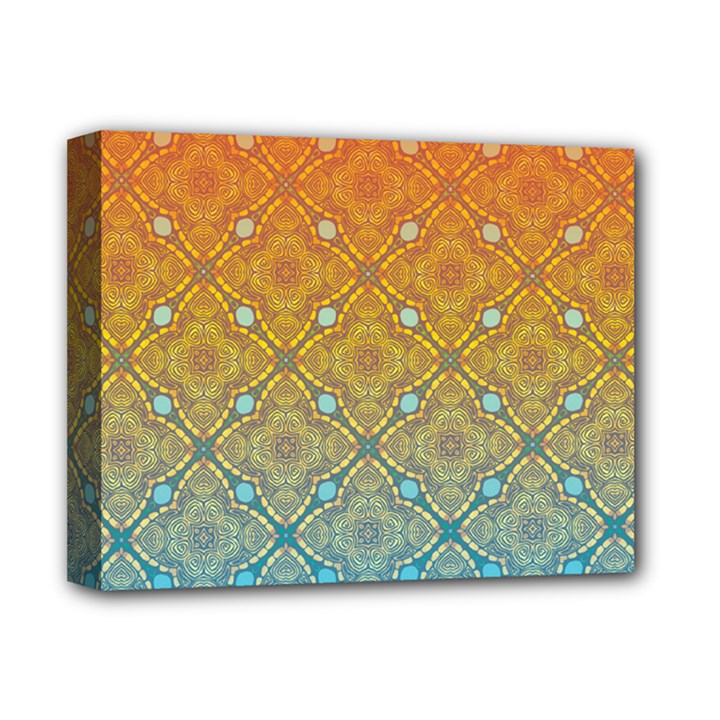 Ombre Fire and Water Pattern Deluxe Canvas 14  x 11 