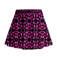 Dots Pattern Pink Mini Flare Skirt