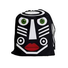 African Mask Drawstring Pouches (extra Large)