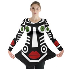 African Mask Long Sleeve Tunic 