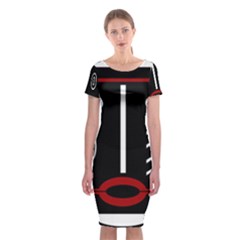 Decorative Mask Classic Short Sleeve Midi Dress