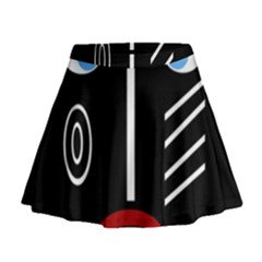 Decorative Mask Mini Flare Skirt