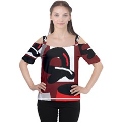 Crazy Abstraction Women s Cutout Shoulder Tee