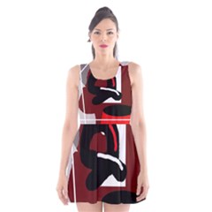 Crazy Abstraction Scoop Neck Skater Dress