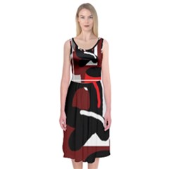 Crazy Abstraction Midi Sleeveless Dress