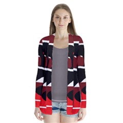 Crazy Abstraction Drape Collar Cardigan