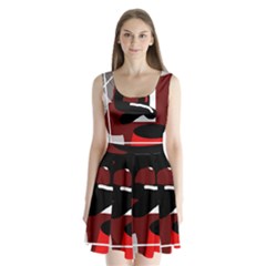 Crazy Abstraction Split Back Mini Dress 