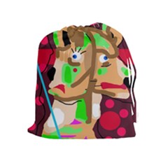 Abstract Animal Drawstring Pouches (extra Large)