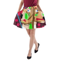 Abstract Animal A-line Pocket Skirt