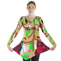 Abstract Animal Long Sleeve Tunic 