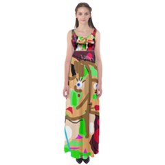 Abstract Animal Empire Waist Maxi Dress