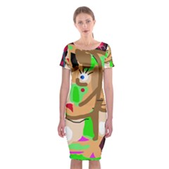 Abstract Animal Classic Short Sleeve Midi Dress