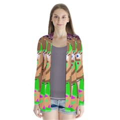 Abstract Animal Drape Collar Cardigan by Valentinaart