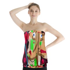 Abstract Animal Strapless Top