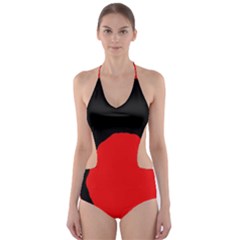 Black Raven Cut-out One Piece Swimsuit