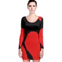 Black raven Long Sleeve Velvet Bodycon Dress View1