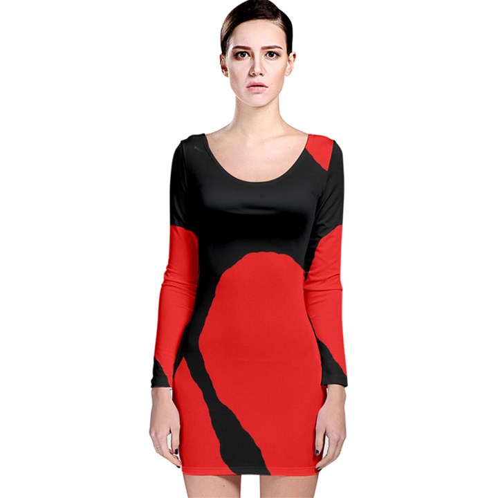 Black raven Long Sleeve Velvet Bodycon Dress