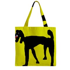 Black Dog Zipper Grocery Tote Bag by Valentinaart