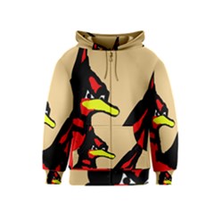 Angry Bird Kids  Zipper Hoodie by Valentinaart