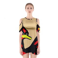 Angry Bird Cutout Shoulder Dress