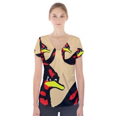 Angry Bird Short Sleeve Front Detail Top by Valentinaart