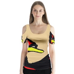 Angry Bird Butterfly Sleeve Cutout Tee 